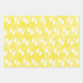 Yellow Watercolor Babydusche Muster Geschenkpapier Set (Vorderseite 3)