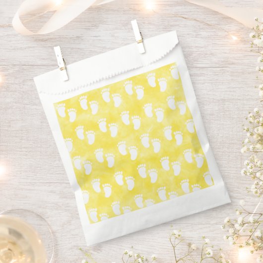 Yellow Watercolor Babydusche Muster Geschenktütchen (Ausgeschnitten)