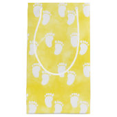 Yellow Watercolor Babydusche Muster Kleine Geschenktüte (Vorderseite)