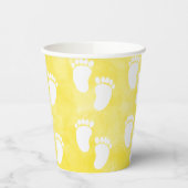 Yellow Watercolor Babydusche Muster Pappbecher (Links)