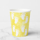 Yellow Watercolor Babydusche Muster Pappbecher (Rechts)