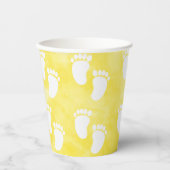 Yellow Watercolor Babydusche Muster Pappbecher (Vorderseite)