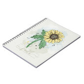 Yellow Watercolor Blume Feith Notebook Notizblock (Linke Seite)