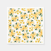 Yellow Watercolor Blumengarten Napkins Serviette (Vorderseite)