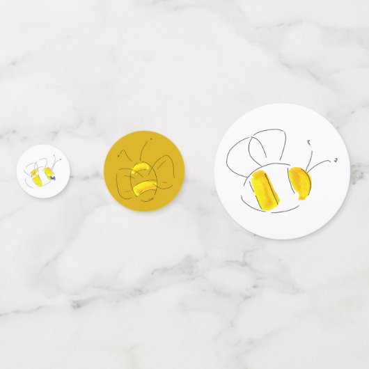 Yellow Watercolor Bubble Beehive Confetti Konfetti (Vorderseiten)