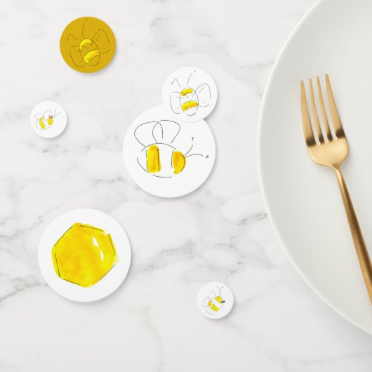 Yellow Watercolor Bubble Beehive Confetti Konfetti (Gruppe)