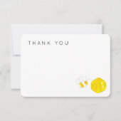 Yellow Watercolor Bumble Bee Hive Baby Dusche Dankeskarte (Vorderseite)