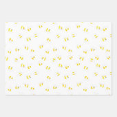 Yellow Watercolor Bumble Bee Honeycomb Babydusche Geschenkpapier Set (Vorderseite)