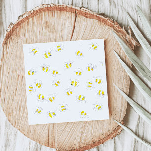 Yellow Watercolor Bumble Bee Pattern Baby Dusche Serviette