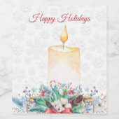 Yellow Watercolor Candle Weinetikett (Einzelnes Label)