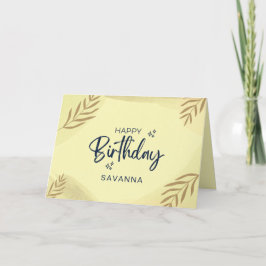 Yellow Watercolor Chic Happy Birthday Individuelle Karte