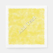 Yellow Watercolor Custom Text Baby Dusche Serviette (Vorderseite)