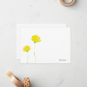 Yellow Watercolor Daisies Mitteilungskarte (Vorderseite/Rückseite Beispiel)