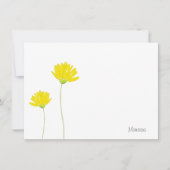 Yellow Watercolor Daisies Mitteilungskarte (Vorderseite)