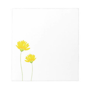 Yellow Watercolor Daisies Notizblock