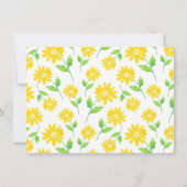Yellow Watercolor Daisy Stems Muster Dankeskarte (Rückseite)