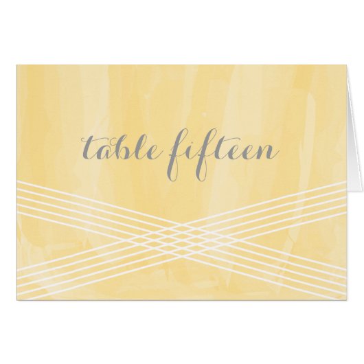 Yellow Watercolor Deko Tischnummer (Vorderseite (Horizontal))