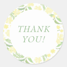 Yellow Watercolor Elegante Danke, dass Sie Aufkleb Runder Aufkleber
