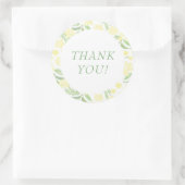 Yellow Watercolor Elegante Danke, dass Sie Aufkleb Runder Aufkleber (Tasche)