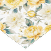 Yellow Watercolor Floral Elegant Botanical Tischdecke (Schrägansicht)