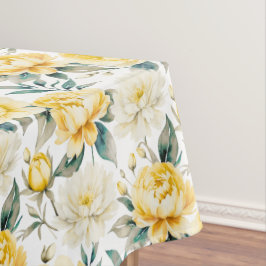 Yellow Watercolor Floral Elegant Botanical Tischdecke