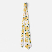 Yellow Watercolor Floral Garden Neck Tie Krawatte (Rückseite)