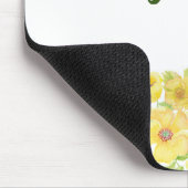 Yellow watercolor Floral Mousepad (Ecke)