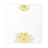 Yellow watercolor Floral Notizblock (Vorderseite)