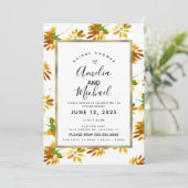 Yellow Watercolor Florals Frühjahr Sommer Botanisc Einladung (Stehend Vorderseite)