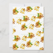 Yellow Watercolor Florals Frühjahr Sommer Botanisc Einladung (Rückseite)