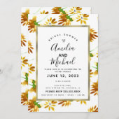 Yellow Watercolor Florals Frühjahr Sommer Botanisc Einladung (Vorne/Hinten)