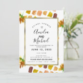 Yellow Watercolor Florals Frühjahr Sommer Painterl Einladung (Stehend Vorderseite)