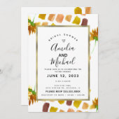 Yellow Watercolor Florals Frühjahr Sommer Painterl Einladung (Vorne/Hinten)