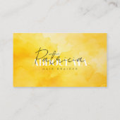 Yellow Watercolor Hair Braiding Script Typografy Visitenkarte (Rückseite)
