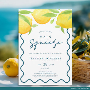 Yellow Watercolor Lemon Bridal Dusche Einladung