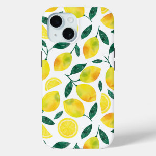 Yellow Watercolor Lemon Muster Case-Mate iPhone Hülle