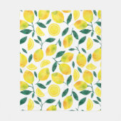 Yellow Watercolor Lemon Muster Fleecedecke (Vorderseite)