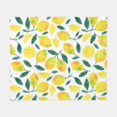 Yellow Watercolor Lemon Muster Fleecedecke (Vorderseite (Horizontal))
