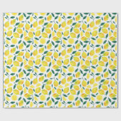 Yellow Watercolor Lemon Muster Geschenkpapier (Flach)