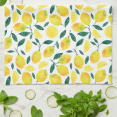 Yellow Watercolor Lemon Muster Geschirrtuch (Gefaltet)