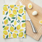 Yellow Watercolor Lemon Muster Geschirrtuch (Viertel Falte)