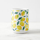 Yellow Watercolor Lemon Muster Kaffeetasse (Mittel)
