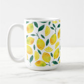 Yellow Watercolor Lemon Muster Kaffeetasse (Links)