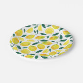 Yellow Watercolor Lemon Muster Pappteller (Schrägansicht)