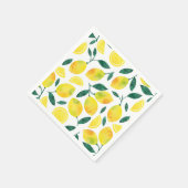 Yellow Watercolor Lemon Muster Serviette (Ecke)