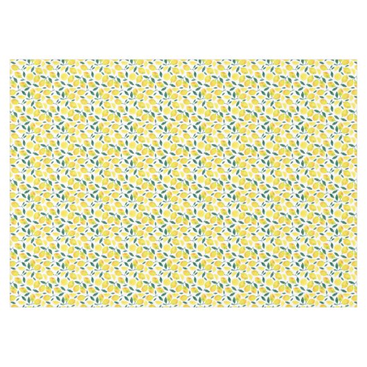 Yellow Watercolor Lemon Muster Tischdecke (Vorderseite (Horizontal))