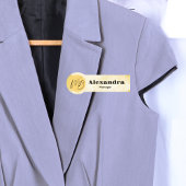 Yellow Watercolor Moderner Restaurantmitarbeiter Namensschild