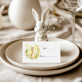 Yellow Watercolor Peter Rabbit Babydusche Platzkarte