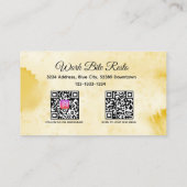 Yellow Watercolor Restaurant Qr Code Menü und Rabattkarte (Rückseite)