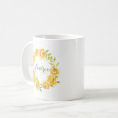 Yellow Watercolor Sommerfarbe Blume Kreide Kaffeetasse (Vorderseite Links)